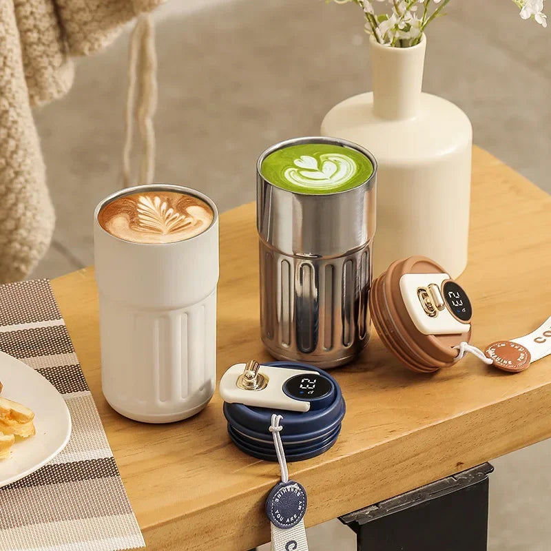 Thermos Bottle 450ml Smart Display Temperature 316 Stainless Steel Vacuum Cup Office Coffee Cup Business Portable Thermal Mug