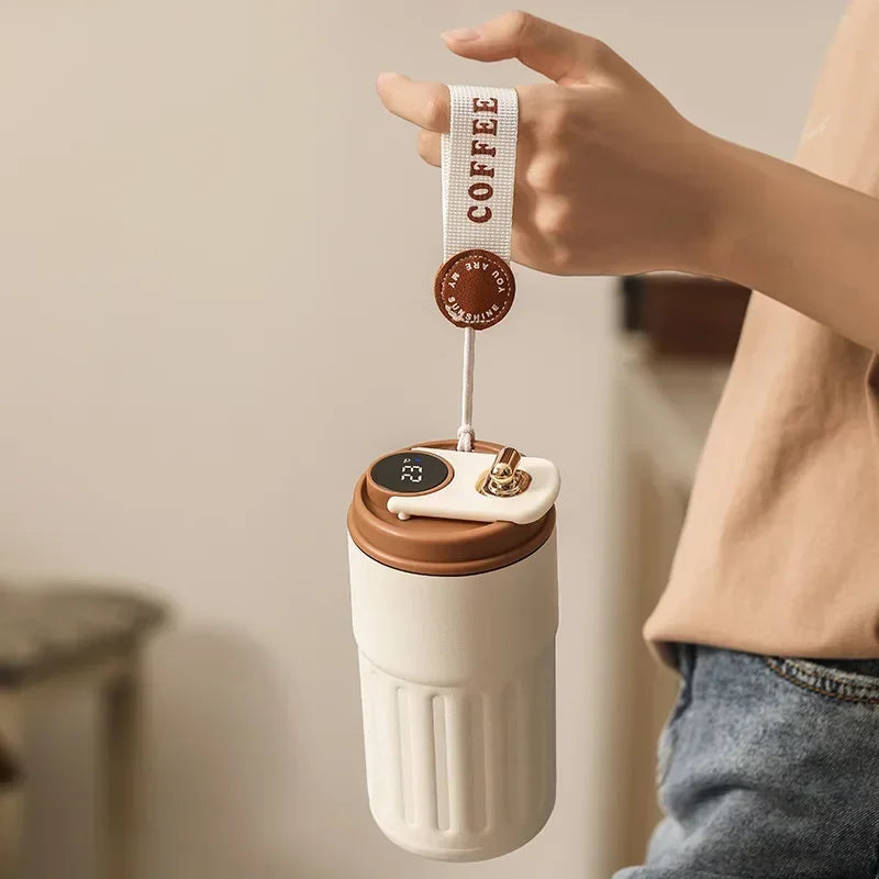 Thermos Bottle 450ml Smart Display Temperature 316 Stainless Steel Vacuum Cup Office Coffee Cup Business Portable Thermal Mug