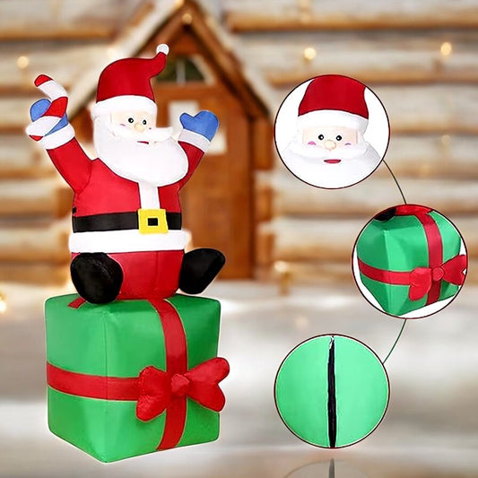 Santa Claus Stacking Gifts Christmas Decoration inflatable model Patio Props 1.8m Indoor and Outdoor Christmas Decoration Gifts